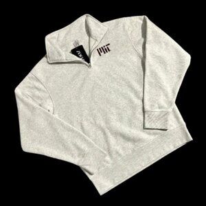 ZOOZATZ Woman's MIT Collegiate NCAA 1/4 Zip Fleece Sweatshirt Top SZ Small